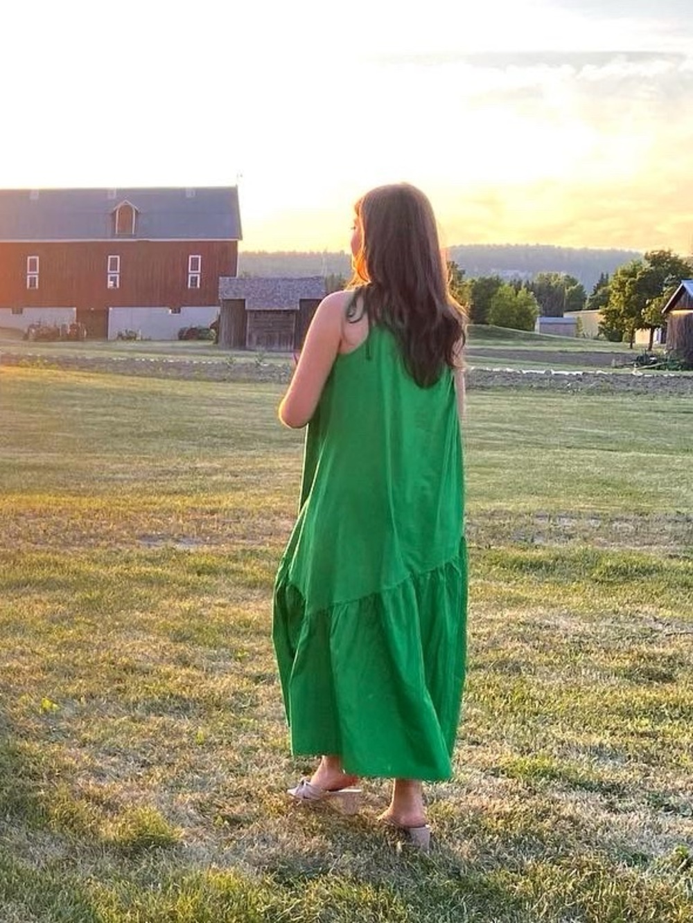 Zara One-Shoulder Green Maxi Dress - Picture 4 of 6